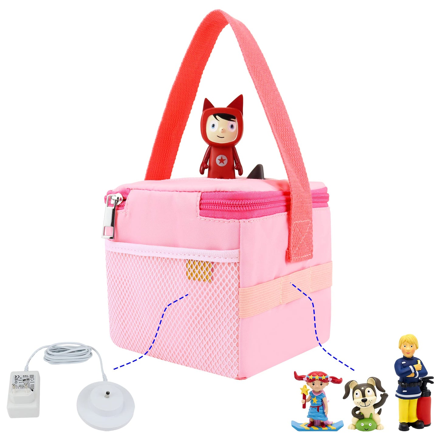 Annmore Carrying Case For Audio Player, Compatible With Toniebox And Figures, Pink
