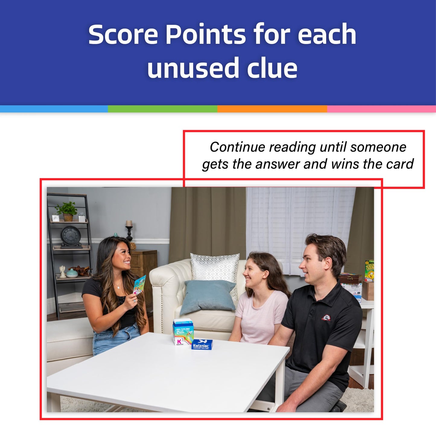 Kwizniac By Continuum Games, Trivia Countdown Card Game, 10 Clues In Decreasing Order Of Difficulty