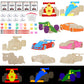 LARDUX Race Car Party Favors, 24PCS DIY Wooden Arts & Crafts Painting Kit for Kids, Glow in The Dark Party Favors Family Crafts