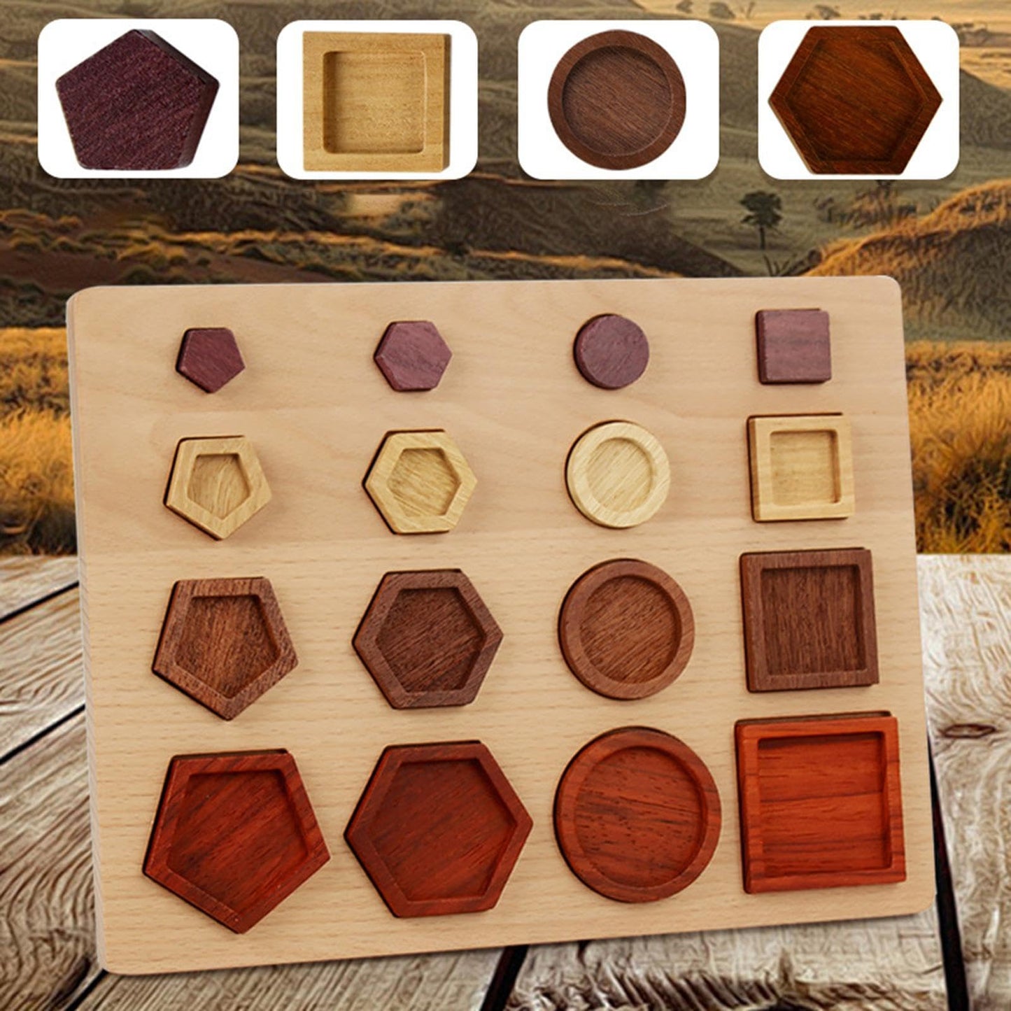 Enakshi Wooden Geometric Shape Match Puzzle Montessori Toys For Boys Girls Baby Kids|Baby | Toys For Baby | Developmental Baby T