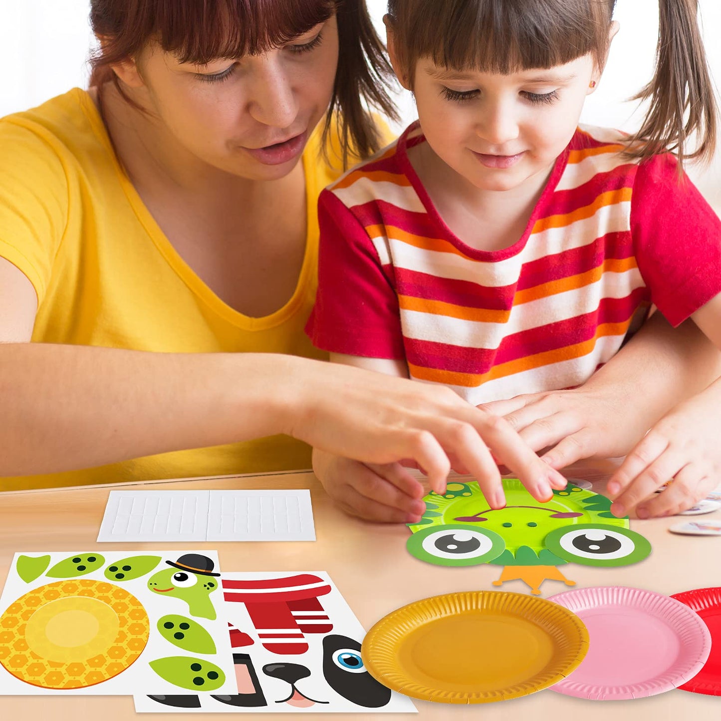 V-Opitos Arts And Crafts Kits For Kids, 12 Pack Simple Animal Paper Plate Crafts For Toddler Age Of 2, 3, 4, 5 Years Old, Fun Preschool Classroom Activity Project For Boy & Girl