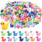 Cozywhimsy Mini Ducks 300 Pack Tiny Duck Figurines Bulk For Miniature Dollhouse Decor Accessories Garden Aquarium Potted Ornamen