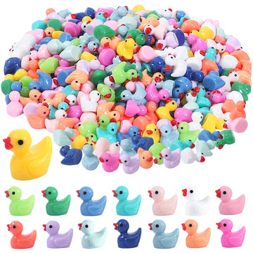 Cozywhimsy Mini Ducks 300 Pack Tiny Duck Figurines Bulk For Miniature Dollhouse Decor Accessories Garden Aquarium Potted Ornamen