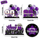 LINGTEER 90th Birthday Purple Acrylic Table Topper Centerpieces - Cheers to Ninety Years Old Party Decorations