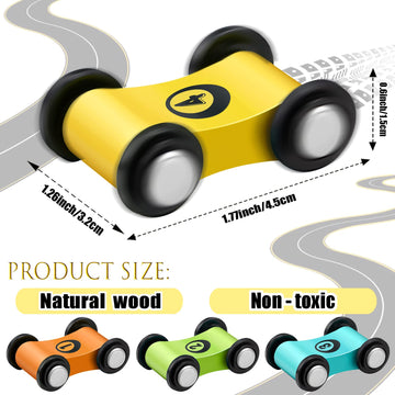 10 Pieces Wooden Mini Car Wooden Car Ramp Race Track Toys For Aged Over 3 Years Old, Wooden Car Ramp Racer Toy Replacement Vehic