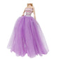 Bjdbus 11.5 Inch Girl Doll Clothes Purple Trailing Lace Wedding Dress With Veil