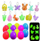 Aubrogo 12 Pack Easter Eggs Filled With Glow In The Dark Mini Pop Fidget Toys Easter Basket Stuffers, Easter Egg Stuffers For To