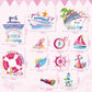 Dazoratix Girls Trip Cruise Decorations - 12 Pcs Ship Cabin Door Magnets Stateroom Accessories Anchor Palm Magnetic Stickers For