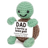 4THFARMES Mini Crochet Turtle - Handmade Green & Brown Gift for Dad, Small Emotional Present for Birthdays & Valentine's Day