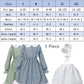 Fccam Prairie Dresses For Girls Pioneer Costume 19Th Century Long Sleeves Colonial Dress Blue Xxl Age Over 4 Years Old