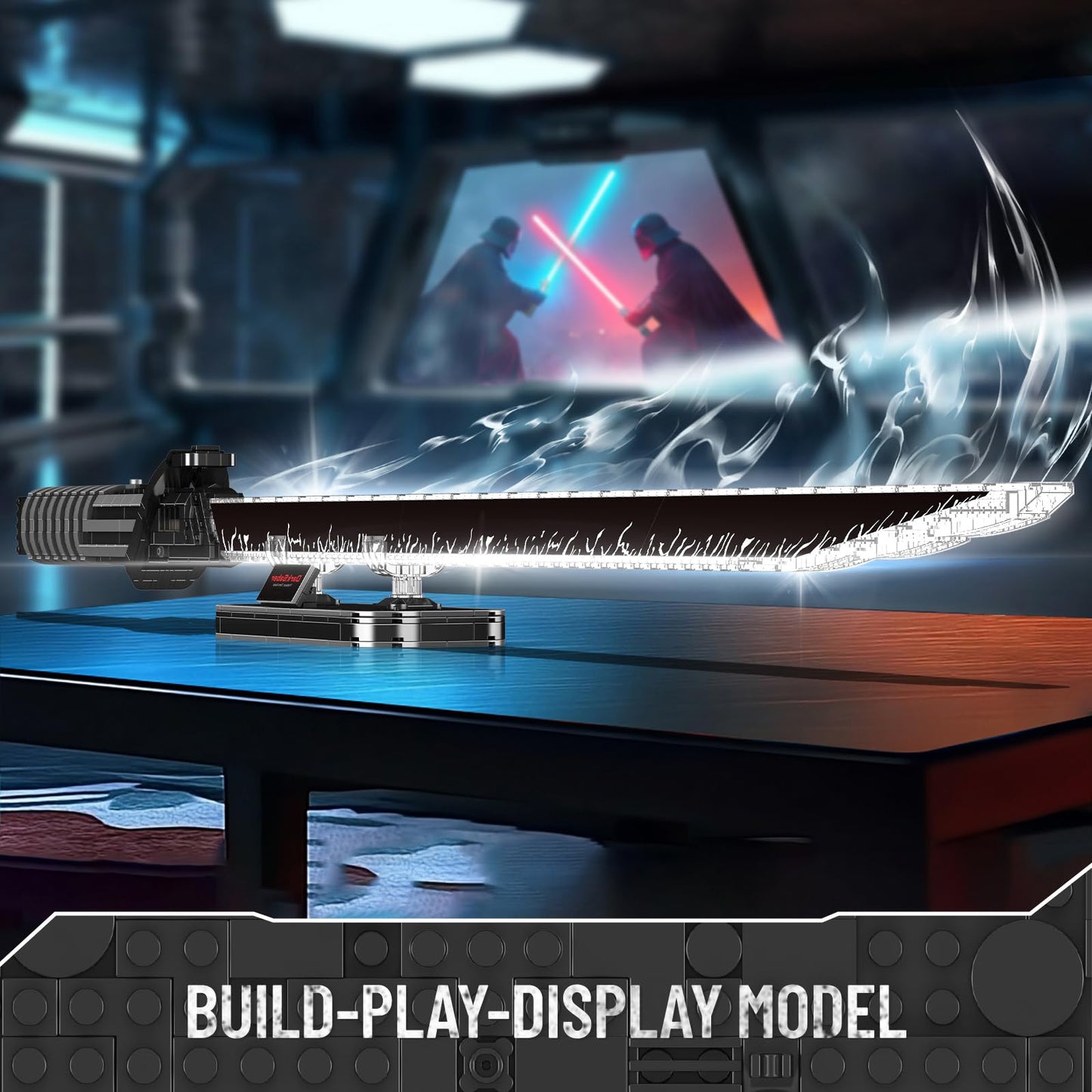 Mould King 10138 Lightsaber Building Toy  Darks decorative replica blade Glows Saber Dueling with Stand  Anime Cosplay decorative replica blades Building Set for Kids Age 8+/mature-themeds Collection Enthusiasts-885+ Pieces