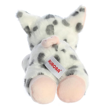 Aurora Adorable Mini Flopsie Spotted Piglet Stuffed Animal - Playful Ease - Timeless Companions - White 8 Inches