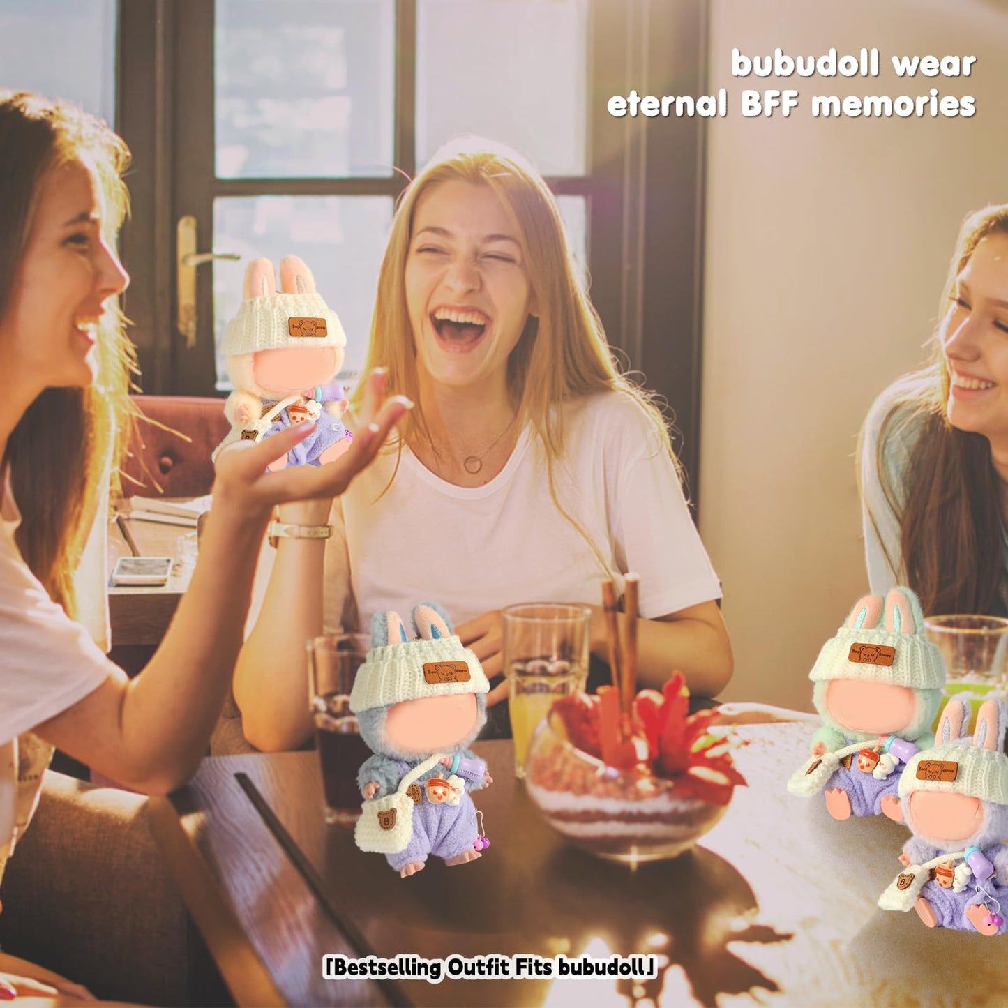 Ciunura 2025NEW Trendy Purple Clothes for bubudoll Designed for bubuclothes  Multiple Stylish Outfit for 5.9-6.7in Doll  Can Be Used to Change Clothes for Your15&17cm Dolls(Purple Overalls 3pc Set)