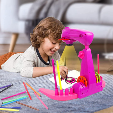 Imireux Drawing Projector For Kids,Intelligent Draw Projector Sketch Toy,Machine With 32Cartoon Patters And 12Color Brushes For
