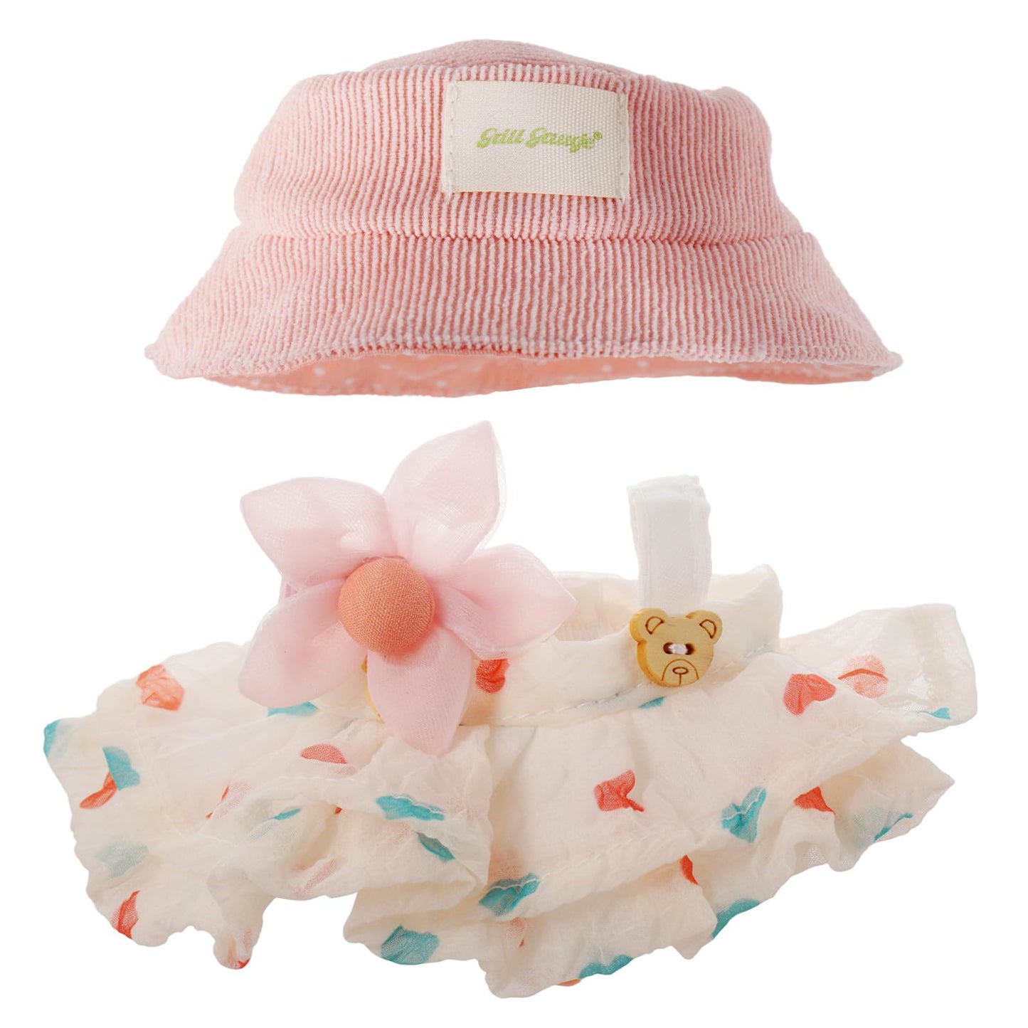 Clothes for 17cm Doll  Skirt Set for Dolls  2 Piece Set Hat Skirt Outfit enhanced Fashion Cute Dress for 17cm Dolls Accessories (NO Doll) (Beige)