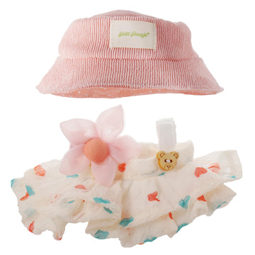 Clothes for 17cm Doll  Skirt Set for Dolls  2 Piece Set Hat Skirt Outfit enhanced Fashion Cute Dress for 17cm Dolls Accessories (NO Doll) (Beige)