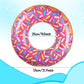 8 Pcs Kids Inflatable Donut 21.7 Inch Sprinkle Donut Pool Floats Doughnut Inflatable Swim Tube Swimming Ring Colorful Beach Part