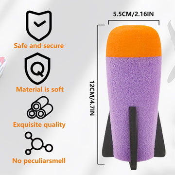 BOROLA 10 Pcs Missile Filled Foam Rocket Launcher  Compatible for Nerf N-Strike advanced Series(Purple)