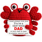 Gifts for Dad Father from Daughter Son Positive Crochet Crab Emotional Crochet Animals Mini Handmade Birthday Gift for Christmas Thanksgiving Halloween