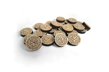 Wooden Knotwork Viking Rune Set Elder Futhark, solid wood, viking pagan gift set