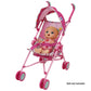 Baby Alive Doll Stroller - Pink & Rainbow - Fits Dolls Up to 24" - Retractable Canopy, Safety Harness - Model T709036