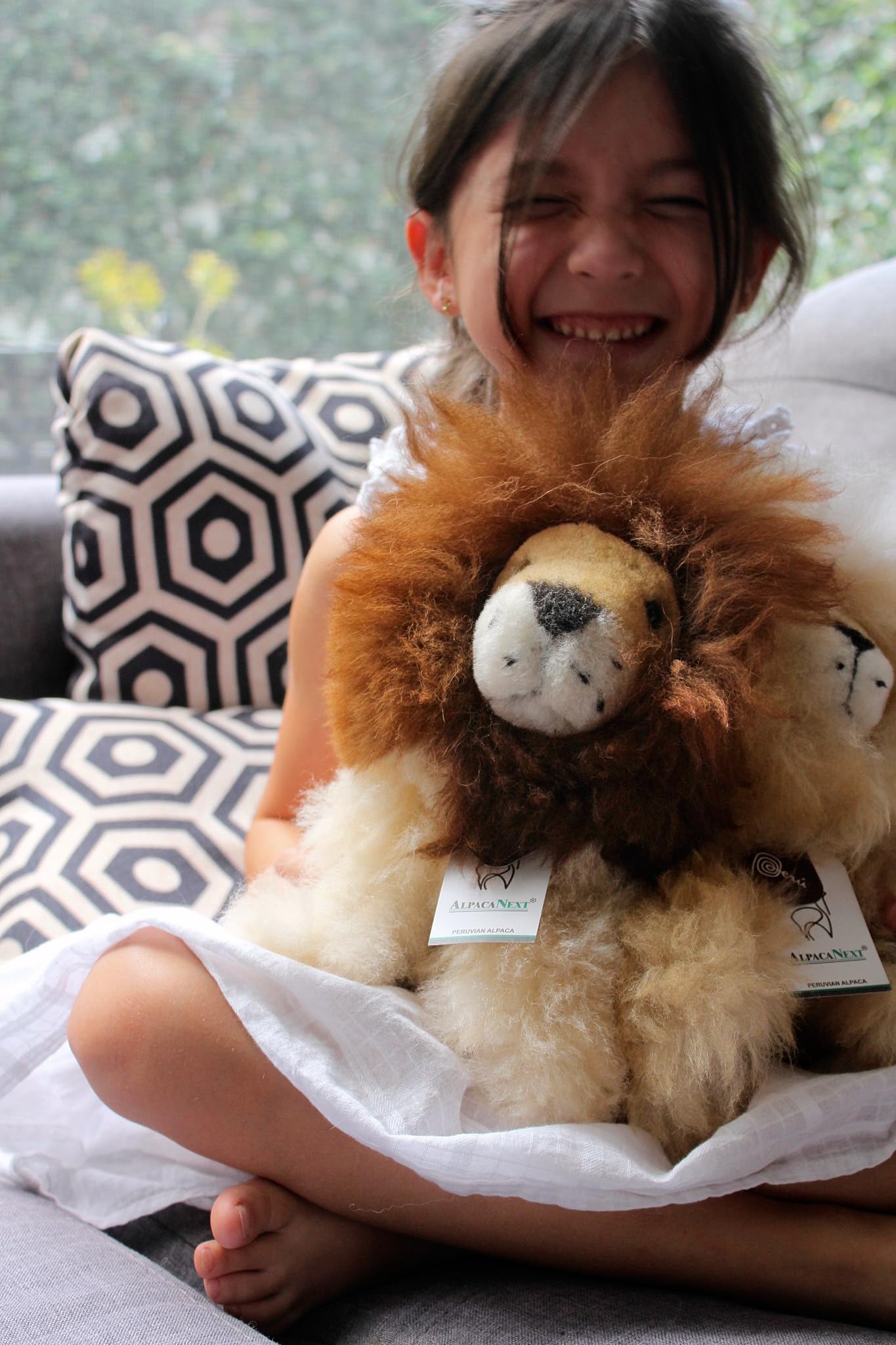 AlpacaNext Lion Handmade on Real Alpaca Wool. Alpaca Stuffed Animal. Soft  Cute and Cuddly Alpaka Plush Toy (11 inches  Brown Mane)