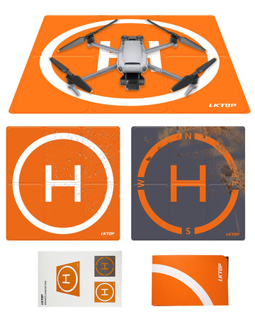 Lktop Drone Landing Pad Weighted Foldable For Dji/Specta Drone, Double-Sided Waterproof Helipad Landing Mat, Compatibility: Dji/