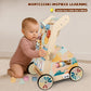 Bautia Wooden Baby Walker, Detachable Double-Sided Busy Board, Baby Walking Toys Push Walkers for Babies 6-12 Months