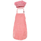 Kids Chef Hat Apron Set, Cute Children Baby Baking Gingham Aprons with Adjustable Neck Strap and Pockets for Boys and girls Cook