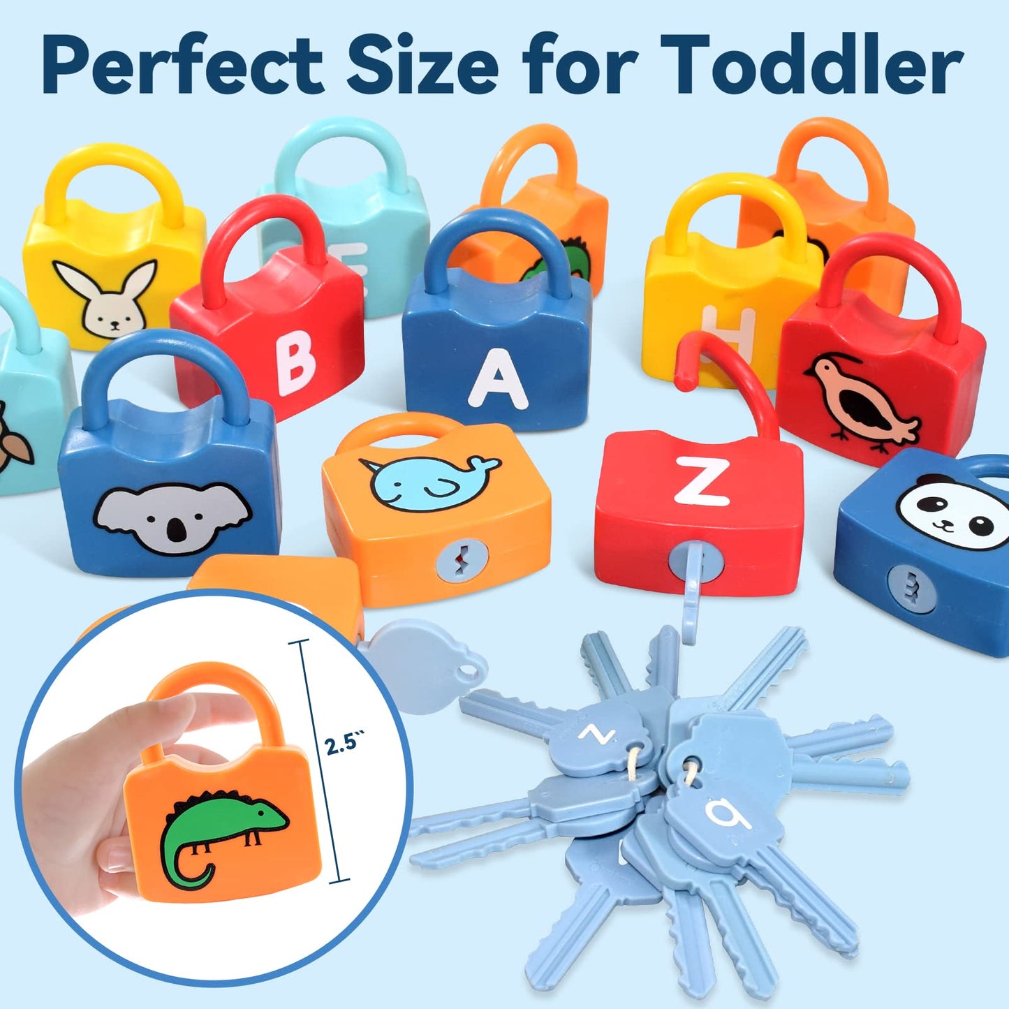 Yydeek Montessori Toys For 3 Year Old, Preschool Activities Toys Games For Toddler, Lock And Key Counting Toys For Toddlers, Math Manipulatives For Preschool Kindergarten Alphabet Learning