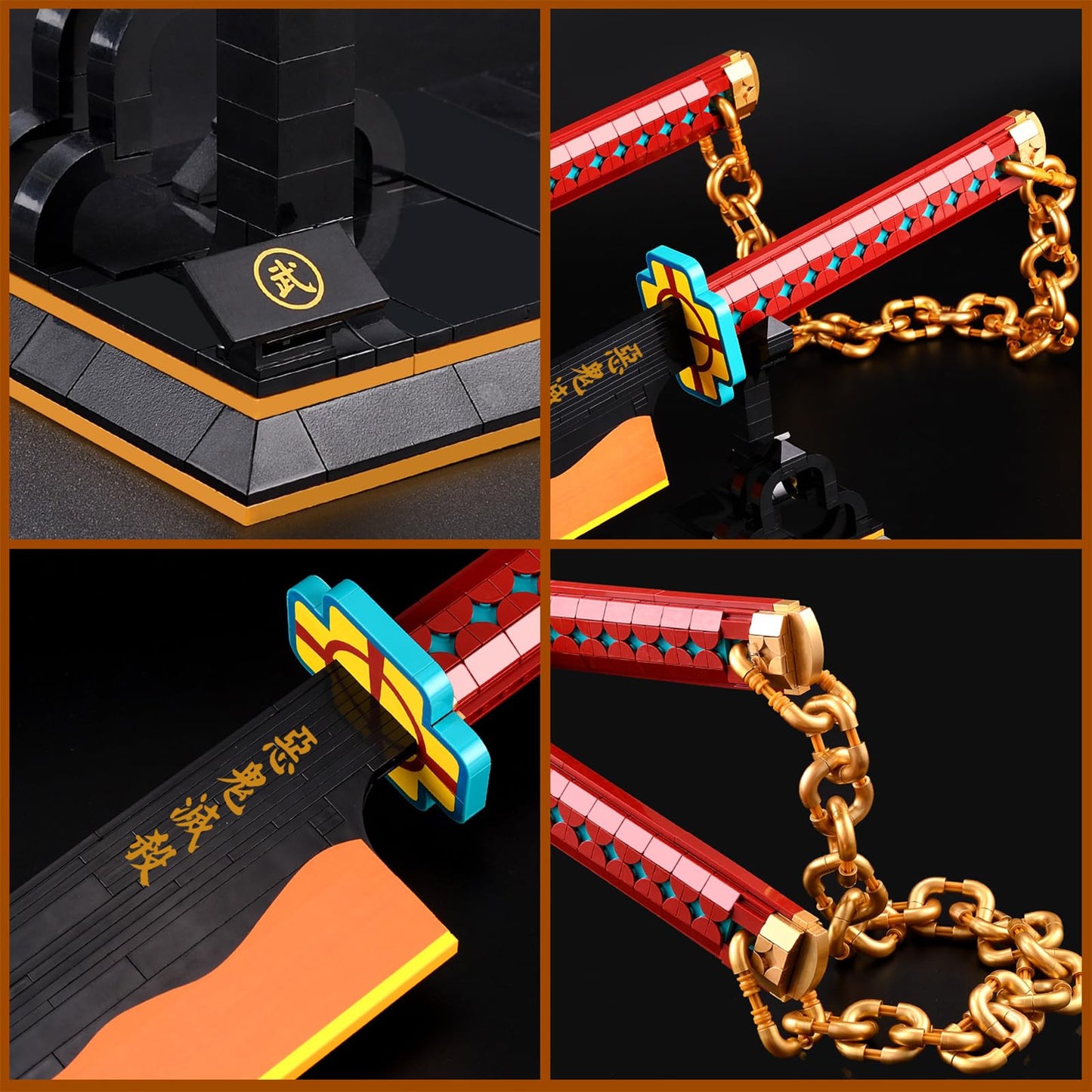 HIGH GODO Demon Slayer decorative replica blade Building Set  82.6in Katana Anime Cosplay decorative replica blade with Stand Holder  Samurai decorative replica blade Building Set for mature-themeds and Kid 8+(1479 Pieces)