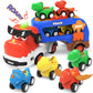 seveclotree Dinosaur Toys for Kids 2 3 4 5 6,5 in 1 Dinosaur Truck with 4 Dino Car,Light & Sound,Toys for 2-7 Year Old Boys Todd