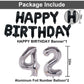 Naninuneno 42Nd Black Silver Birthday Party Decorations For Men Women, Happy 42 Birthday Party Supplies With Black Happy Birthda