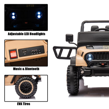 Postack 24 Volt Ride On Car With Parental Remote Control, 4X4 Battery Powered Electric Vehicle, 4Wd Ride On Utv Toy For Kids To