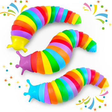 Large Fidget Slug Pack 3PCS for Toddler Kids  Baby Air Travel Activities Road Trip Car Toy ASMR Sensory Toys Restaurant Figette Worm Gift for Girl Boy mature-themed Autism Autistic ADHD Caterpillar Stim