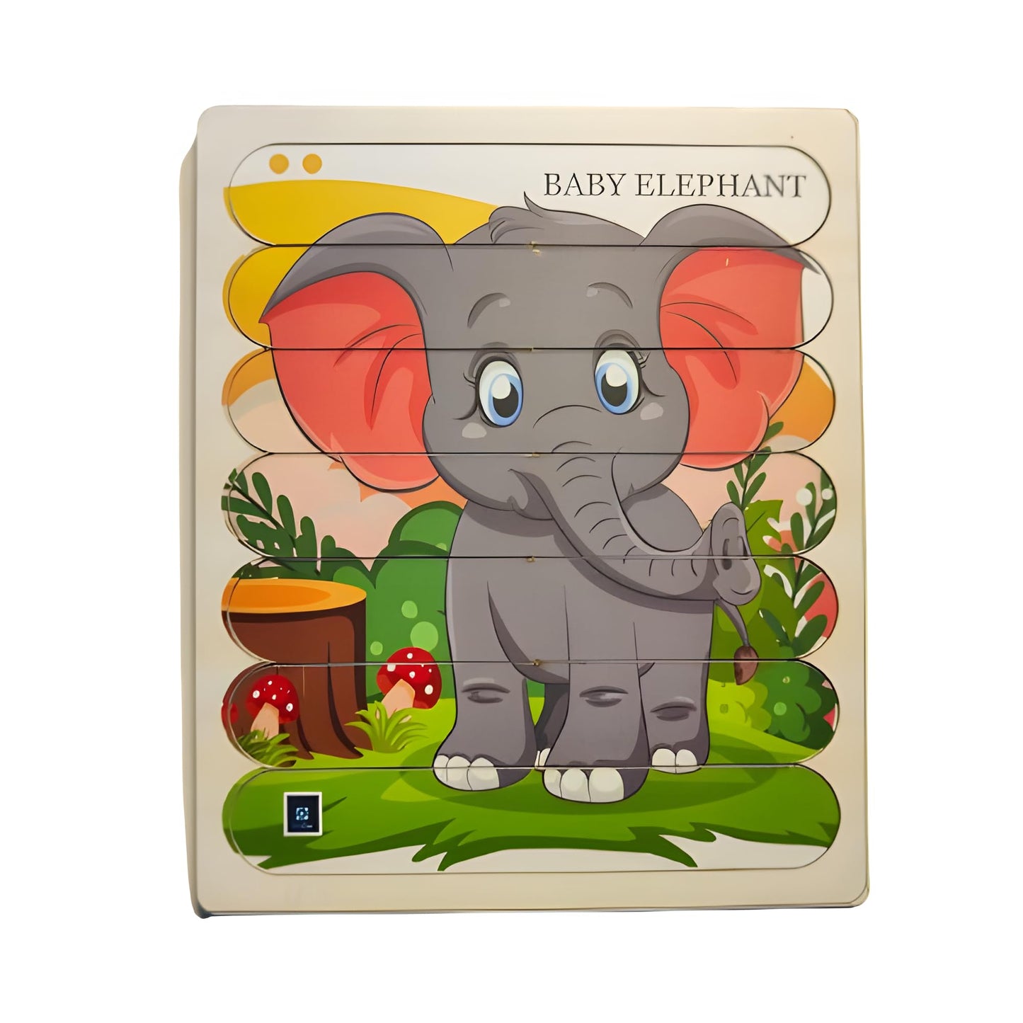 Metclap Elephant 7 Stick Puzzle For Kids  Wooden Animal Jigsaw Puzzle Toy For 36 Year Old Boys & Girls | Brain Booster Early L