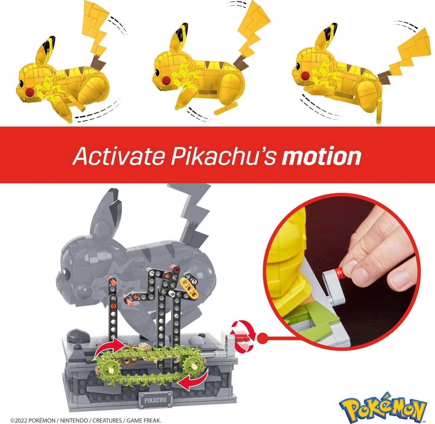 Mega Pok?mon Building Toys Set Motion Pikachu with 1092 Pieces and Running Movement  for mature-themed Collectors
