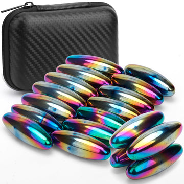 Rattle Snakes Magnetic Eggs, Fidget Toy Hematite Magnet For Adults, Fridge Magnets Oval Rocks For Refrigerator, Party Favors, Small Gadget,Desk Toy For Ferrite Putty (24Pcs)