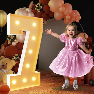 Imprsv 3Ft Light Up Numbers, Marquee Numbers For 70Th Birthday Decorations Anniversary Party Decor, Mosaic Numbers For Balloons