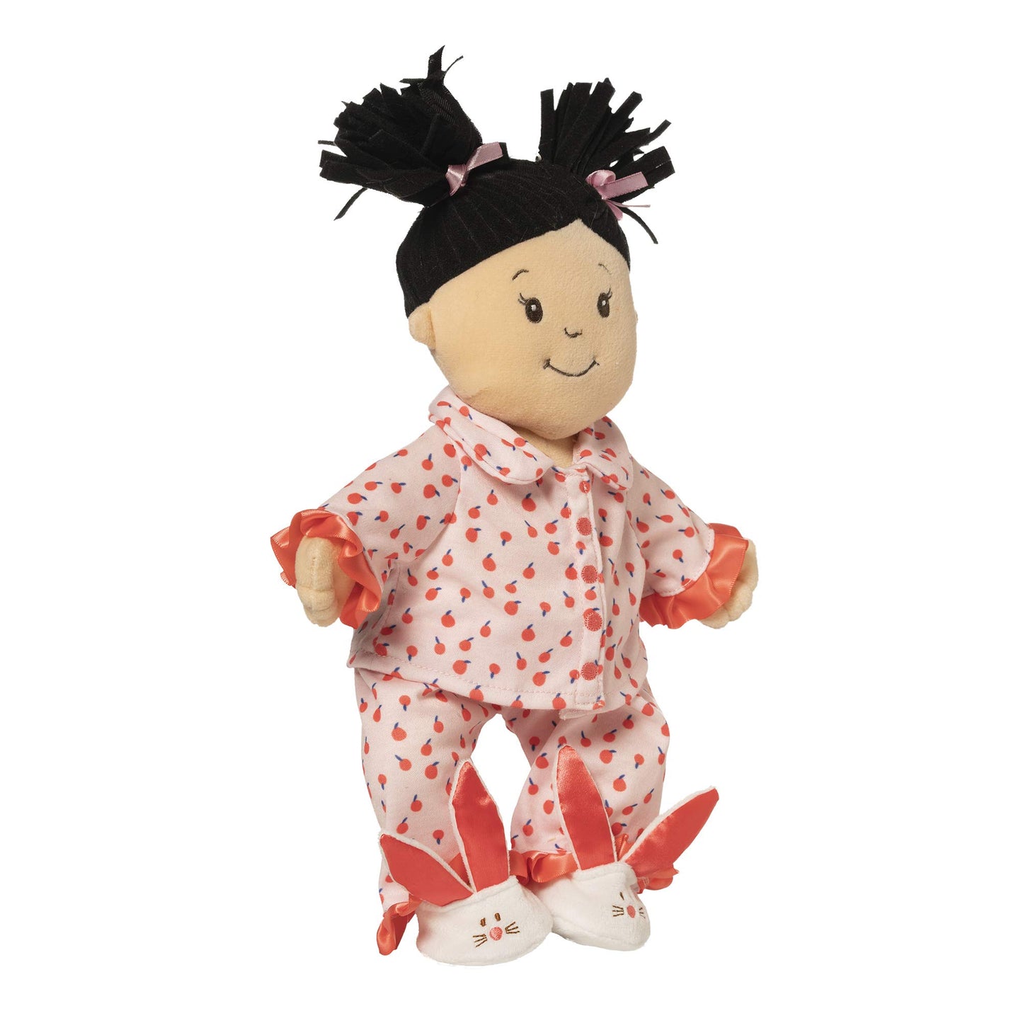 Manhattan Toy Baby Stella 3-Piece Cherry Dream Baby Doll Pajama Set With Slippers For 15-Inch Soft Dolls