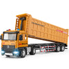 HAPYAD Dump Truck Toy for Boys, Friction Powered, Metal, 16.5" Yellow, Model JD8528, Lights & Sounds, Perfect Birthday Gift