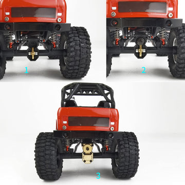 MOHERO Brass Diff Cover Axles Gear 6X6 Rear Axle Conversion Upgrade for 1/24 SCX24 90081 AXI00001 RC Crawler Car