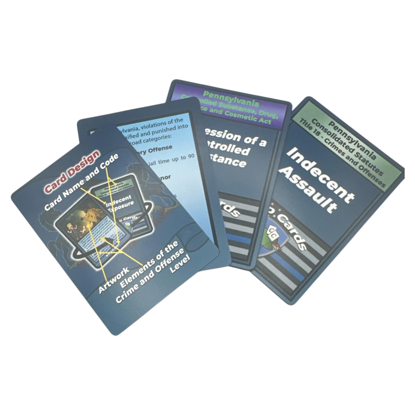 Cop Cards: enhanced Flashcards for Law Enforcement - Learning Aid or Police Gift (Pennsylvania Academy Prep Edition)