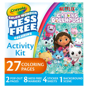 Crayola Color Wonder Gabbys Dollhouse Activity Kit, Mess Free Coloring Set for Toddlers, Kids Toys, Gifts for Girls & Boys, 3+