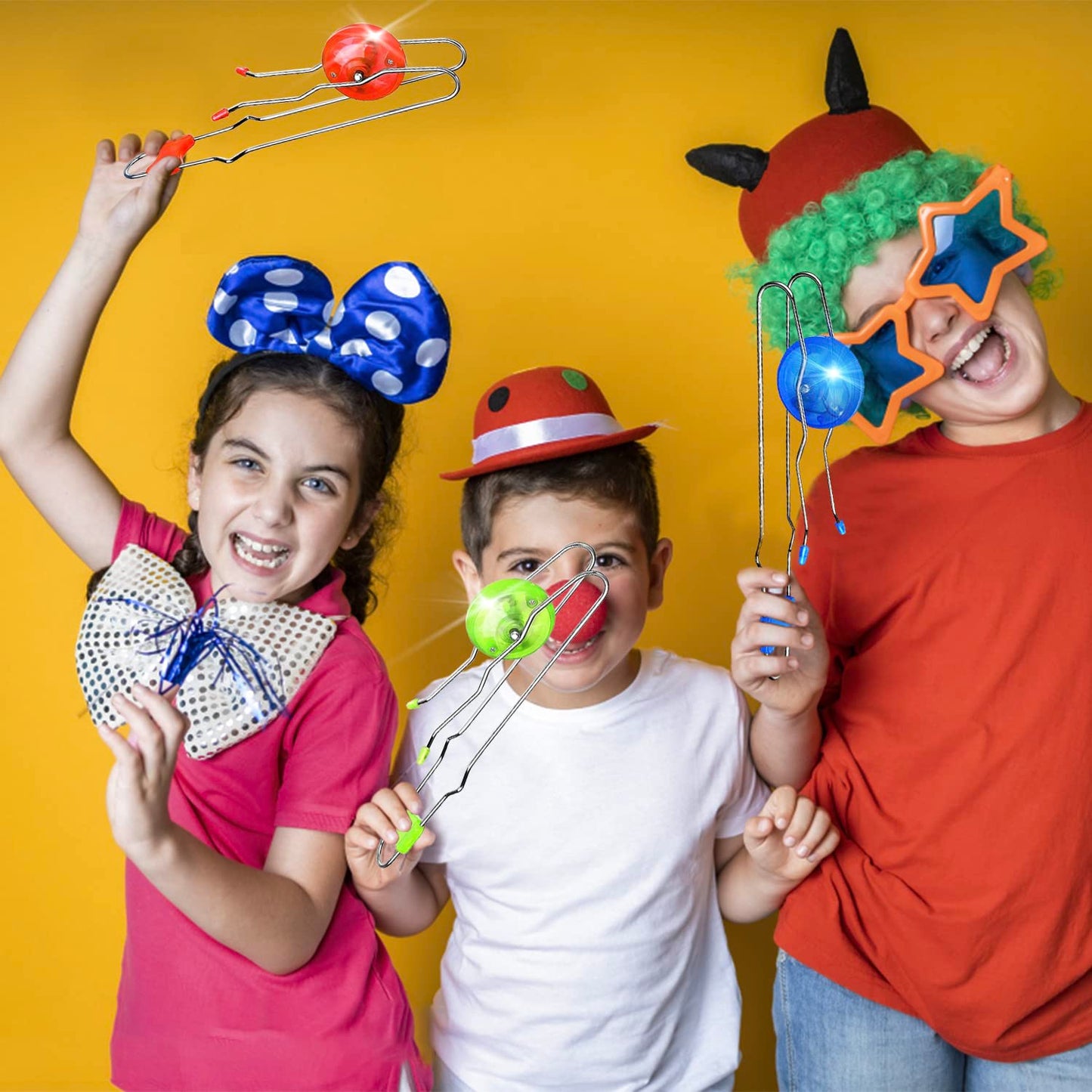 Jishi Retro Magic Rail Twirler 3Pcs Light Up Glow Magnetic Gyro Wheel, Kids Classic Vintage Trick Yoyo Sensory Fidget Toys, Cool