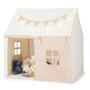 Costzon Kids Tent, Large Playhouse For Indoor Outdoor Play W/Padded Mat, 2 Breathable Windows & 2 Storage Pockets, Star Lights & Flag Banner Included, Toddler Tent For Boys Girls Aged 3-8 Years Old