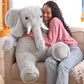 Vermont Teddy Bear 4 Foot Giant Elephant Plush - Grey Cuddle Collection Stuffed Animal, Model VTB-KT00694, Perfect for All Ages