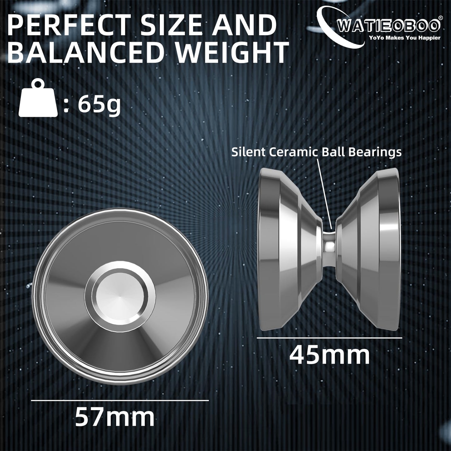 Watieoboo Titanium Yoyo Professional Unresponsive Yoyo For Adults Kids, Trick Yoyo For Advanced Players With 10 Yo-Yo Strings An