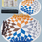 Three Or Four Players Chess Set:A Leather Game Mat + 4 Packs Of Pieces (64 Pieces) + 1 Game Manual + A Drawstring Storage Bag. A Strategy Chess Game For 2-4 Players