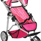 Fash N Kolor Baby Doll Stroller - Adjustable Canopy, Toy Storage, Foldable, Denim Pink, 6 x 1 Inches, Metal